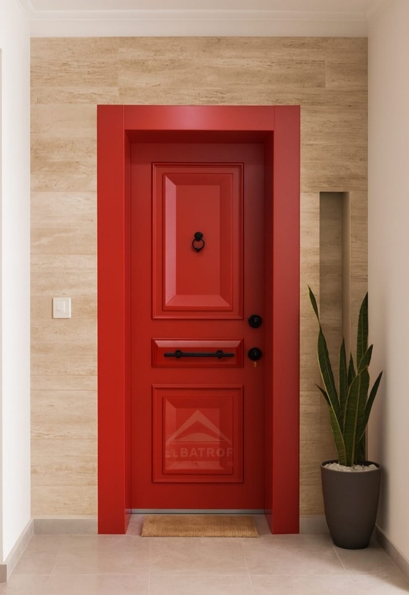 Kırmızı Çelik Kapı Modeli ALB-0049